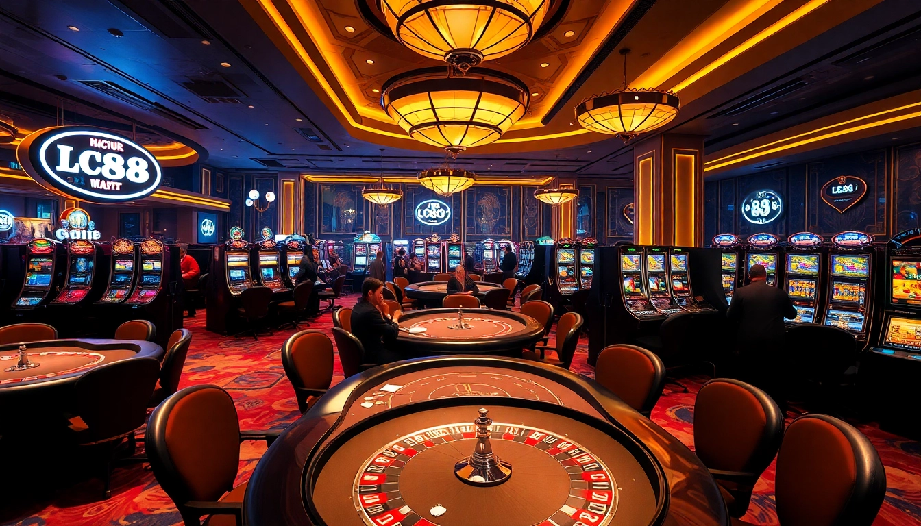 Experience the excitement of LC88 casino action with vibrant gaming tables and intense gameplay.