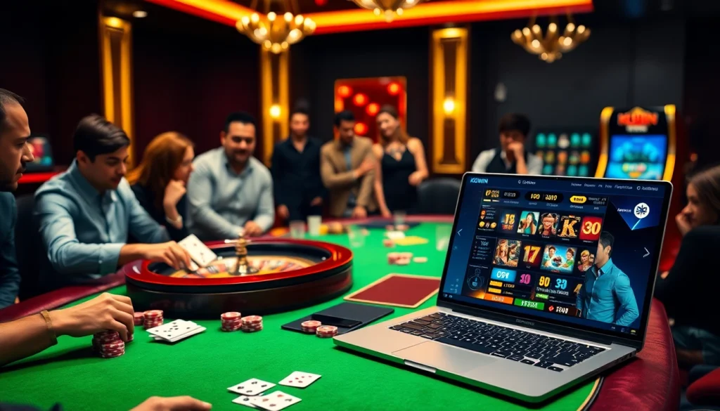 Experience thrilling gameplay at KUWIN's online casino with vibrant tables and interactive elements.