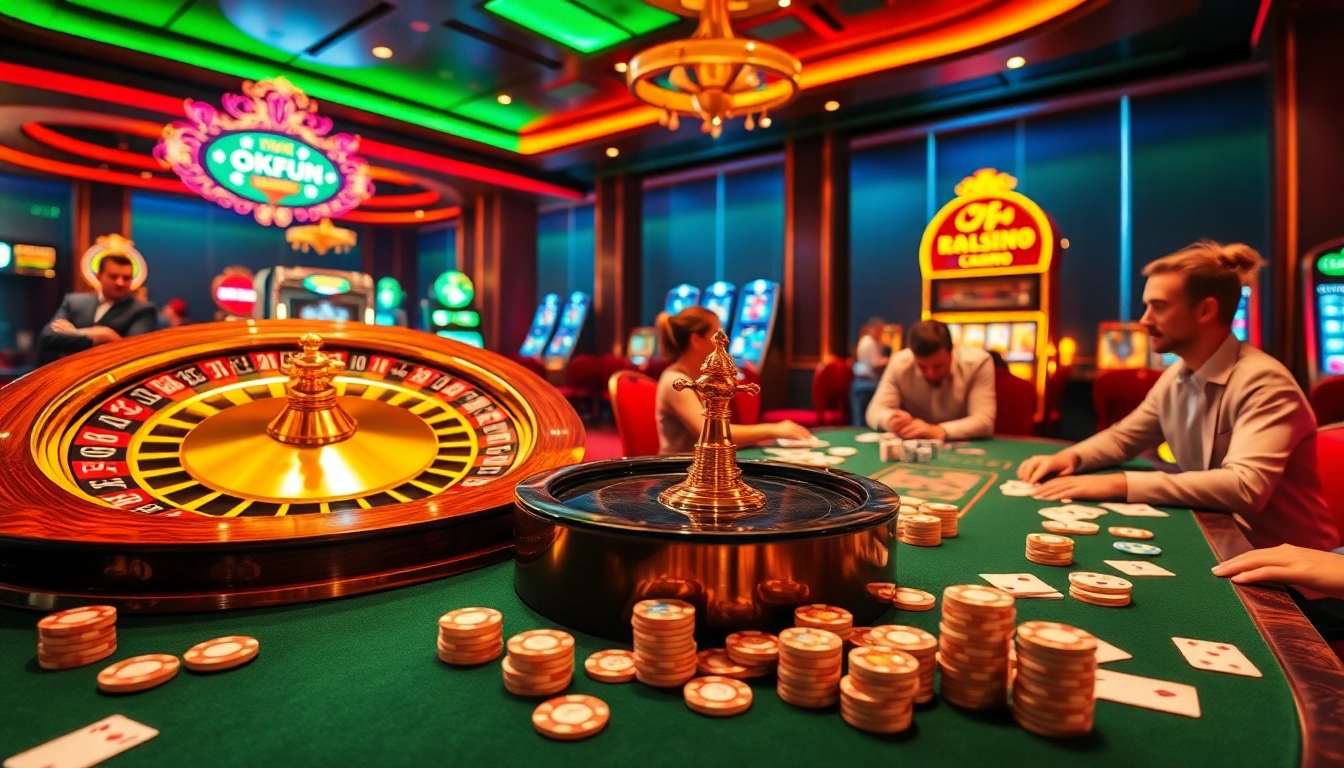 Experience the excitement of gambling at okfun casino with vibrant games and engaging players.