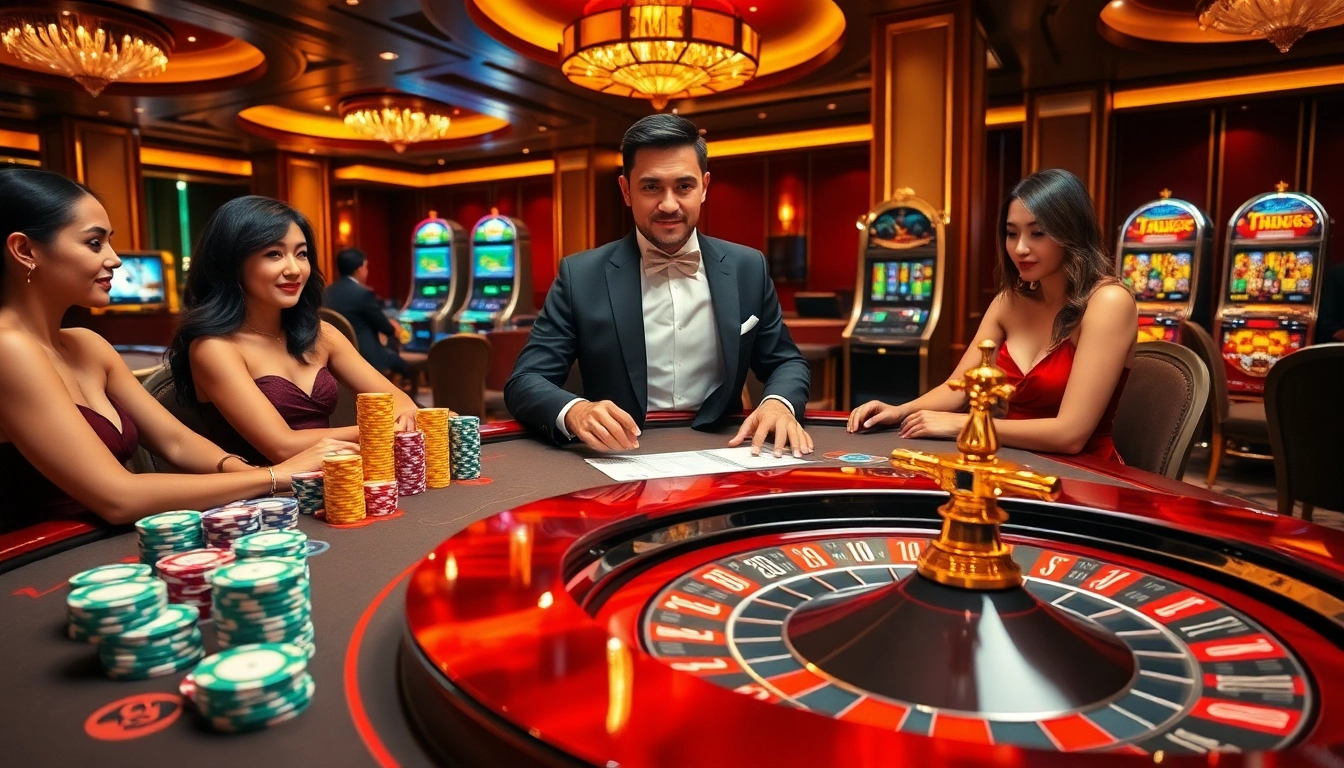 Experience a thrilling game at ww88 casino with vibrant poker chips and a spinning roulette wheel.