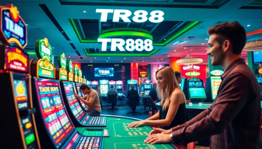 Exciting TR88 online casino scene with players enjoying vibrant games and modern interface.