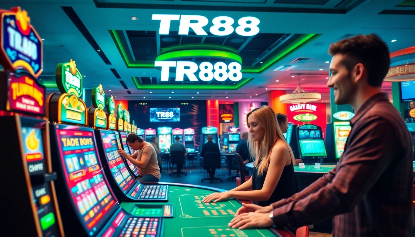 Exciting TR88 online casino scene with players enjoying vibrant games and modern interface.