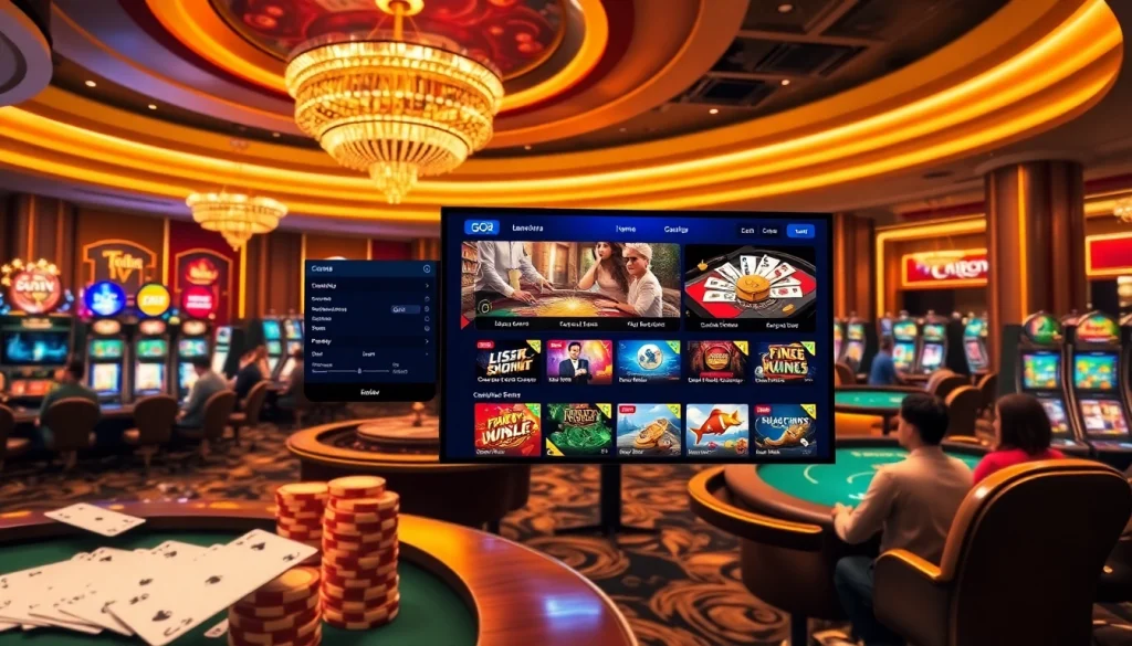 GO8 players enjoying an exciting casino experience with vibrant gaming elements.