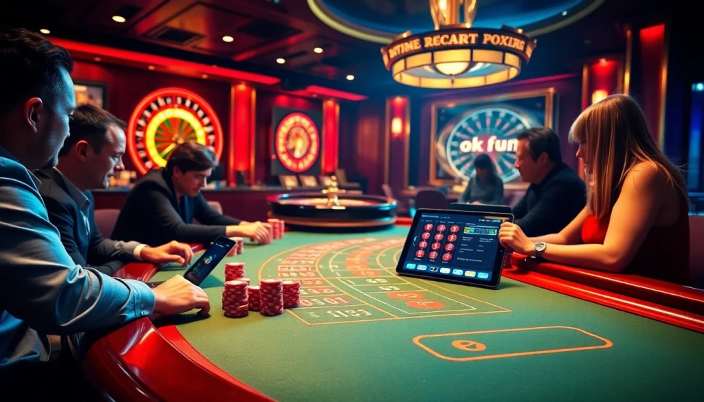 Experience high-stakes gambling excitement at okfun’s live baccarat table with vibrant gameplay.
