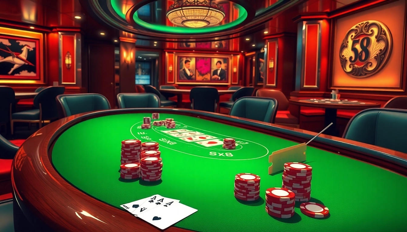 SX88 yacht-themed luxurious poker game setup with vibrant chips and cards.