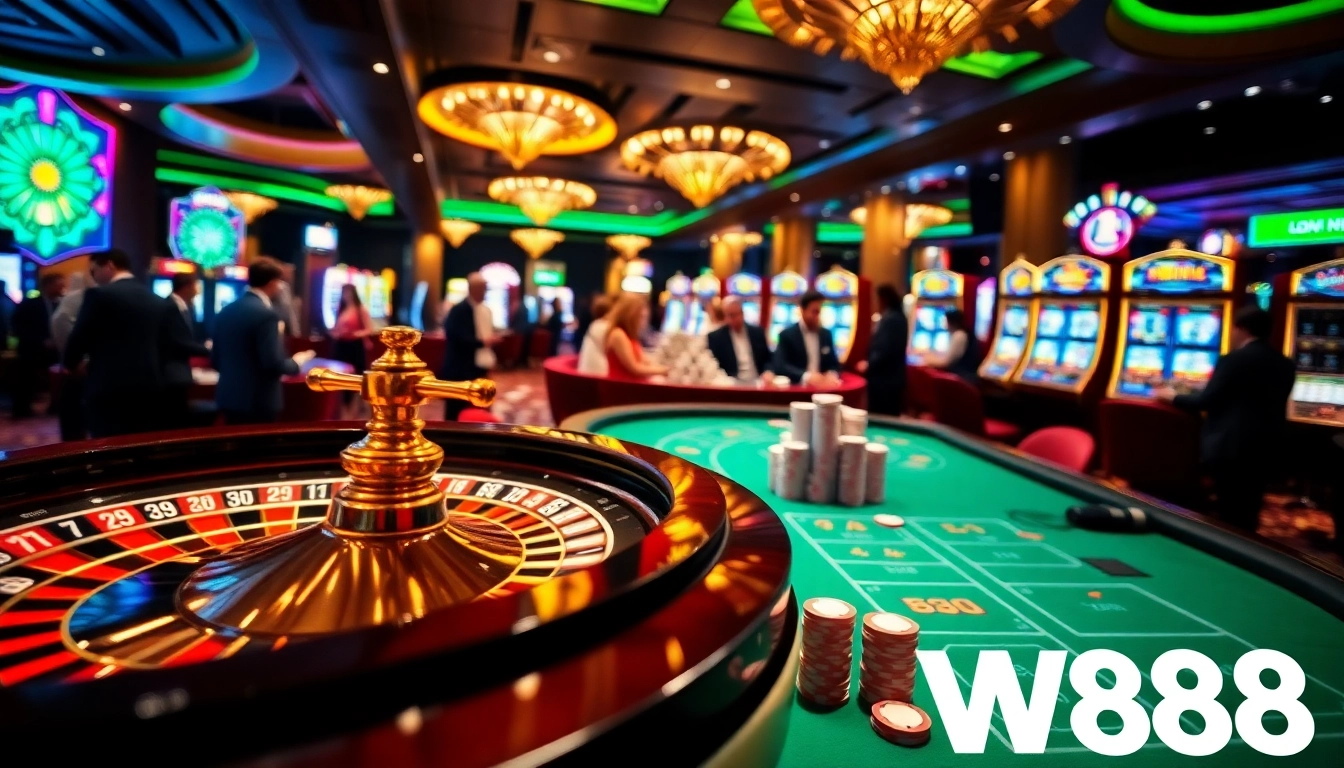 Experience the thrill of W88 with exciting poker games and vibrant casino atmosphere.