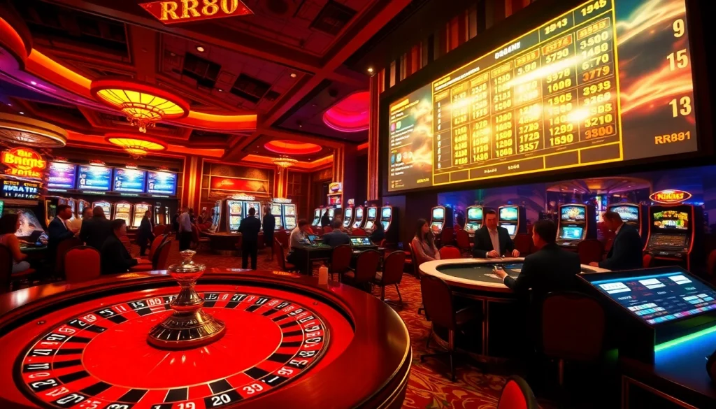 Experience the excitement of betting at RR88's luxurious casino tables where fortunes await.