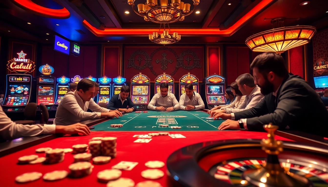Engaging players at a poker table featuring elements from https://ok365vvip.com/ as they strategize.