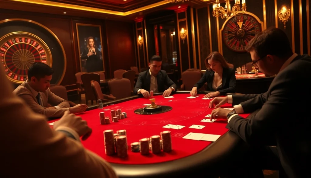 Exciting high-stakes gameplay at https://1haywin.us.com/ with poker chips and a roulette wheel.