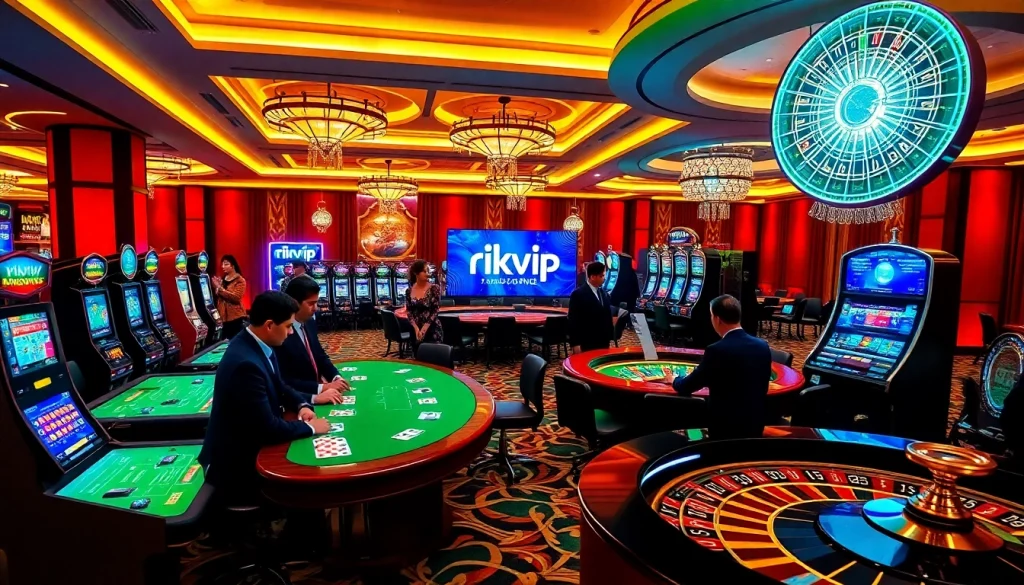 Experience thrilling gameplay with rikvip at luxurious casino tables and vibrant slot machines.