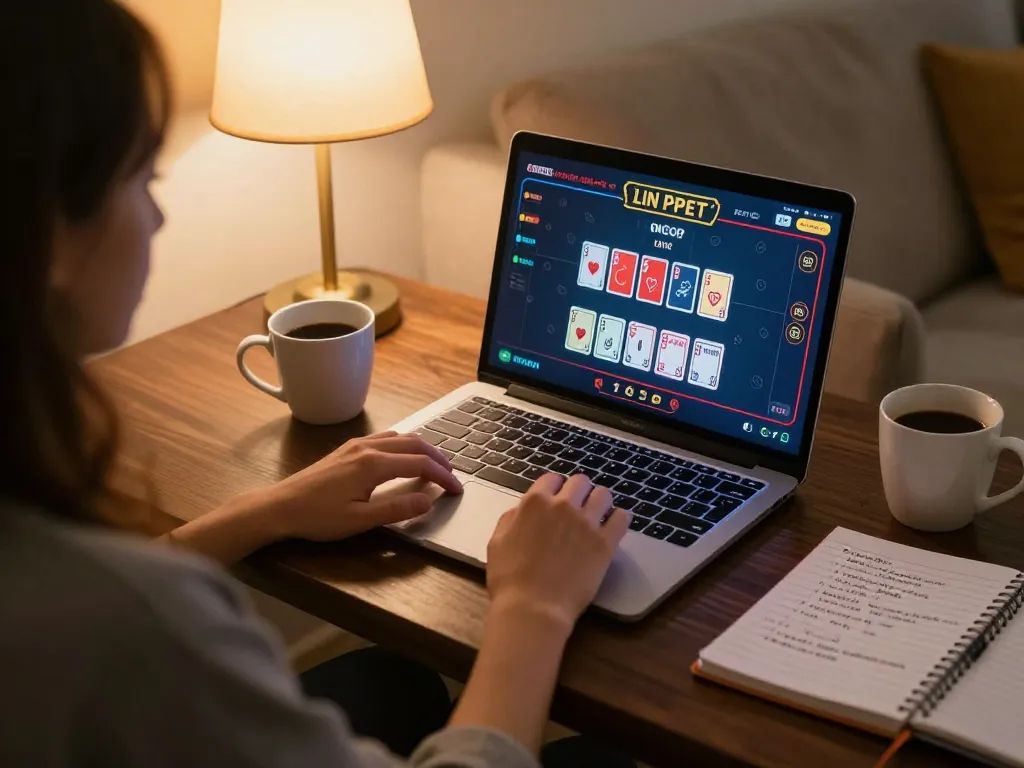 Player engaging in live dealer games at home, experiencing top-notch 23win online gambling.