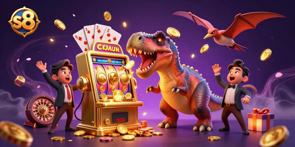s8 attracts players with vibrant gameplay as a pachycephalosaurus wins jackpot coins at slot machine
